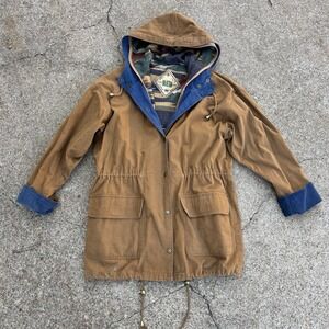 Retro 90s Braetan Jacket Small Aztec Southwestern‎ Pattern Lined Canvas Parka